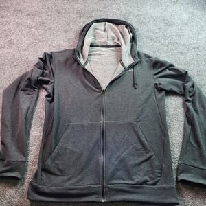 Nike Dri Fit Full Zip Hoodie Gray Heather Athletic Workout Men's Medium M
